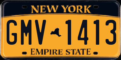 NY license plate GMV1413