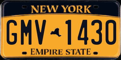 NY license plate GMV1430