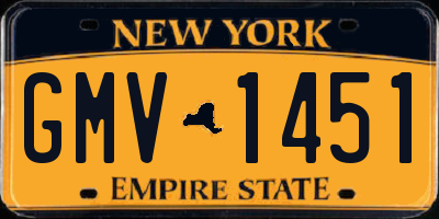 NY license plate GMV1451
