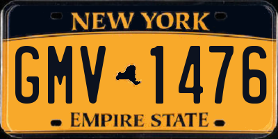 NY license plate GMV1476