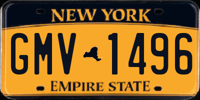 NY license plate GMV1496
