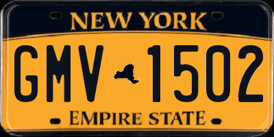 NY license plate GMV1502