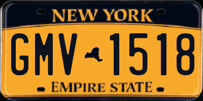 NY license plate GMV1518