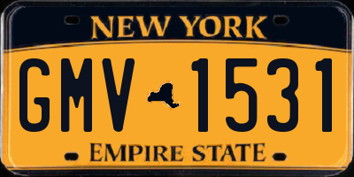 NY license plate GMV1531