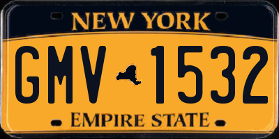 NY license plate GMV1532
