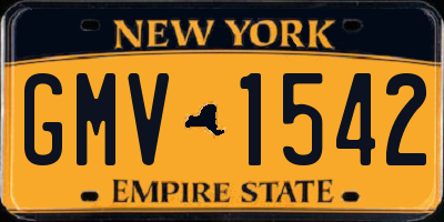 NY license plate GMV1542