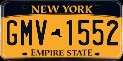 NY license plate GMV1552