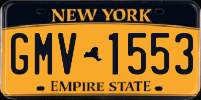 NY license plate GMV1553