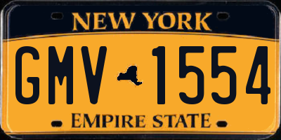 NY license plate GMV1554