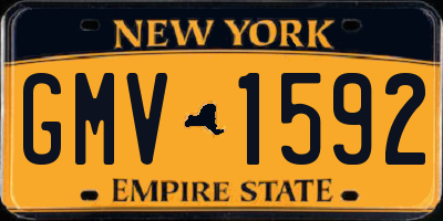 NY license plate GMV1592