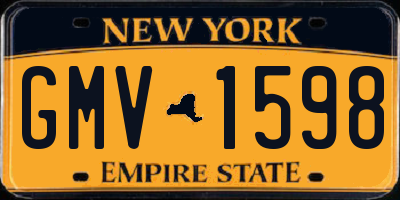 NY license plate GMV1598