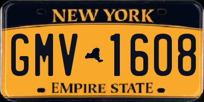 NY license plate GMV1608