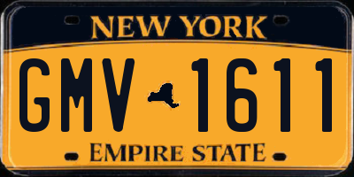 NY license plate GMV1611