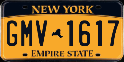 NY license plate GMV1617