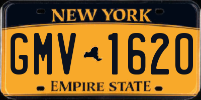 NY license plate GMV1620