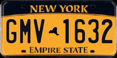 NY license plate GMV1632