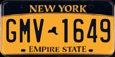 NY license plate GMV1649