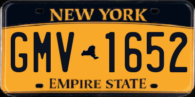 NY license plate GMV1652