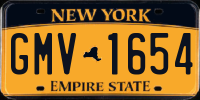 NY license plate GMV1654