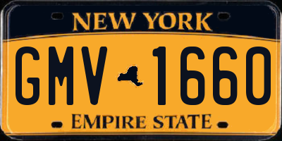 NY license plate GMV1660