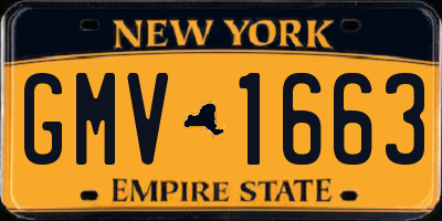 NY license plate GMV1663