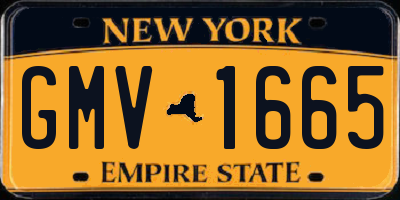 NY license plate GMV1665