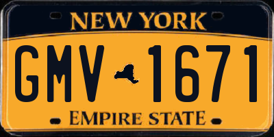 NY license plate GMV1671