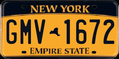 NY license plate GMV1672