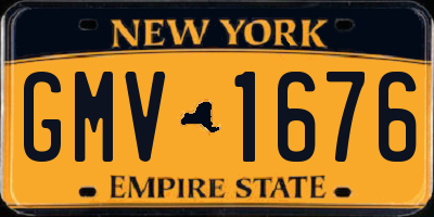 NY license plate GMV1676