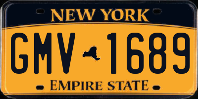 NY license plate GMV1689