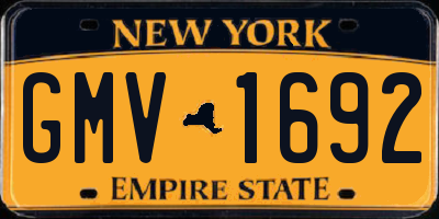 NY license plate GMV1692