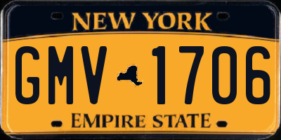 NY license plate GMV1706