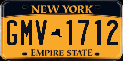 NY license plate GMV1712