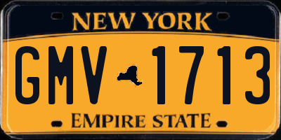 NY license plate GMV1713
