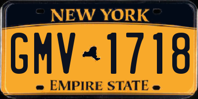 NY license plate GMV1718