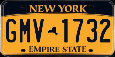 NY license plate GMV1732