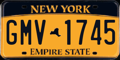 NY license plate GMV1745