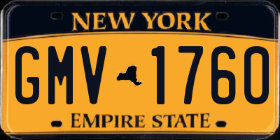 NY license plate GMV1760