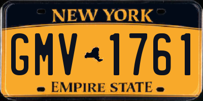 NY license plate GMV1761