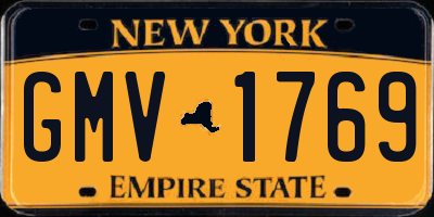 NY license plate GMV1769