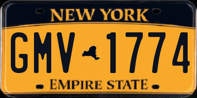 NY license plate GMV1774