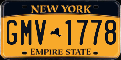 NY license plate GMV1778