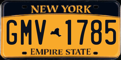 NY license plate GMV1785