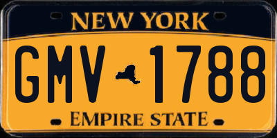 NY license plate GMV1788