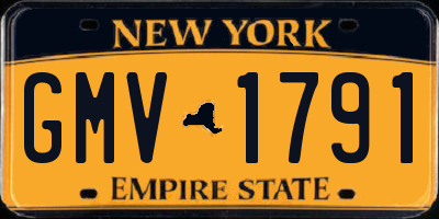 NY license plate GMV1791