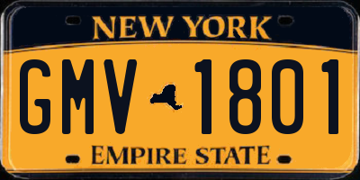 NY license plate GMV1801