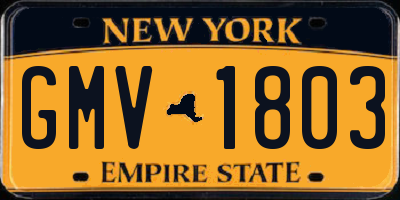 NY license plate GMV1803