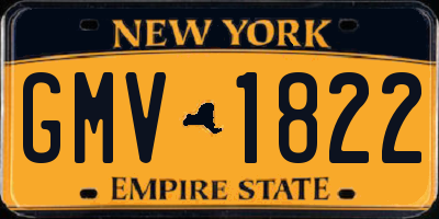 NY license plate GMV1822