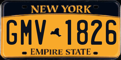 NY license plate GMV1826