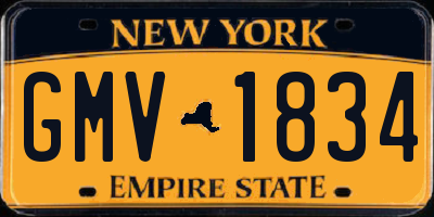 NY license plate GMV1834